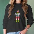 Aunt Elf Funny Pj Christmas Pajama Jammie Women Long Sleeve Tshirt