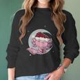 Axolotl Christmas Manga Kawaii Salamander Cute Santa Moon Women Long Sleeve Tshirt