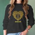 Baylor Bears Heart Floral Love Apparel Women Long Sleeve Tshirt