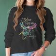 I Believe There Is Angel Among Us Dragonfly Colorful Women Long Sleeve Tshirt