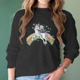 Betty Boop Cartoon Unicorn And Rainbows Women Long Sleeve Tshirt