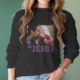 The Big Lebowski Jesus Licking The Bowling Ball Graphic Women Long Sleeve Tshirt