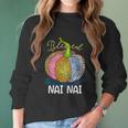 Blessed Nai Nai Pumpkin Leopard Art Grandma Gift Thanksgivin Gift Women Long Sleeve Tshirt