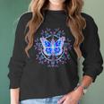 Butterfly Fantasy With Datura Bloom Mandala Design For Women Women Long Sleeve Tshirt