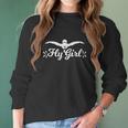 Butterfly Fly Girl Funny Swimming Gifts Women Long Sleeve Tshirt