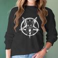 Cat Occult Satanic Lucifer Gift Women Men Women Long Sleeve Tshirt