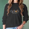 Catholic Since 33 Ad Crucifix Jesus Eucharist Mass Women Long Sleeve Tshirt