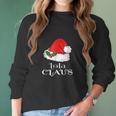 Christmas Lola Claus Matching Pinay Santa Hat Women Long Sleeve Tshirt