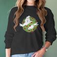 Classic Logo Christmas Wreath Graphic Women Long Sleeve Tshirt