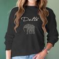 Womens Delta Crimson And Creme Elephant Women Long Sleeve Tshirt