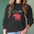 Womens Delta Elephant Crimson Designs Women Long Sleeve Tshirt