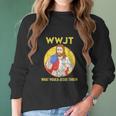 Disc Golf Shirt What Would Jesus Throw Frisbee Golf Women Long Sleeve Tshirt