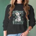 Disney Frozen Olaf Ugly Christmas Sweater Graphic T-Shirt Women Long Sleeve Tshirt