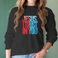 Divine Mercy Jesus I Trust In You St Faustina Women Long Sleeve Tshirt