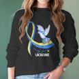 Dove Ukraine Ukrainian Ribbon Pray For Ukraine Free Ukraine Men Women T-Shirt Graphic Print Casual Unisex Tee Women Long Sleeve Tshirt