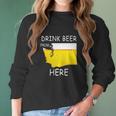 Drink Beer From Washington State Flag Vintage Funny Tshirt Women Long Sleeve Tshirt