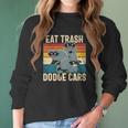 Eat Trash Dodge Cars Retro Raccoon Trash Panda Funny Raccoon Women Long Sleeve Tshirt