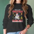 English Bulldog Snow Gilf This Is My Christmas Pajama Shirt Women Long Sleeve Tshirt