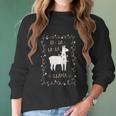 Fa La La La Llama Southern Charm Collection On A Navy Women Long Sleeve Tshirt