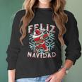 Feliz Navidad Dabbing Christmas Gift Women Long Sleeve Tshirt