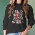 Feliz Navidad Dabbing Christmas Sombrero Women Long Sleeve Tshirt