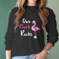 Our Flock Rocks Adorable Flamingo Cruise Christmas Vacation Gift Women Long Sleeve Tshirt