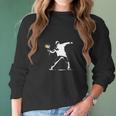 Flower Thrower White - Unofficial Banksy Women Long Sleeve Tshirt