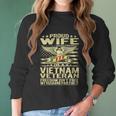 Freedom Isnt Free Proud Wife Of A Vietnam Veteran Ribbon Graphic Design Printed Casual Daily Basic Women Long Sleeve Tshirt