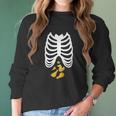 Fried Chicken Lovers Halloween Skeleton Rib Cage Xray Women Long Sleeve Tshirt