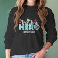 Frontline Hero Med Tech Essential Workers Thank You Nurses Graphic Design Printed Casual Daily Basic Women Long Sleeve Tshirt