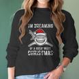 Funny Im Dreaming Of A Great White Christmas Gift Shark Women Long Sleeve Tshirt