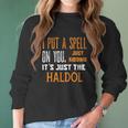 Funny Halloween Nurse Rn Medical Haldol Spell Medical Er Icu Women Long Sleeve Tshirt