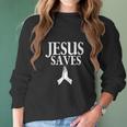 Funny Jesus Saves God Salvation Christian Church Women Long Sleeve Tshirt