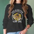 Funny Life Is Better With Bees Love Honey Women Long Sleeve Tshirt