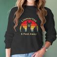 Funny Social Distancing Llama Retro Yoga Gift Women Long Sleeve Tshirt