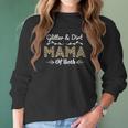 Womens Glitter And Dirt Mom Of Both Leopard Mama Of Both Women Cute Women Long Sleeve Tshirt