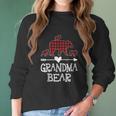 Grandma Bear Three Cubs Red Plaid Grandma Christmas Pajama Women Long Sleeve Tshirt