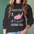 Grandma Gift Worlds Best Grandma Shark Women Long Sleeve Tshirt