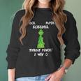 Grinch Funny Win Christmas Rock Paper Scissors Women Long Sleeve Tshirt