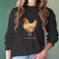 I Heart Love My Chickens Buff Orpington Hen Women Long Sleeve Tshirt