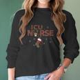 Intensive Care Unit Icu Nurse Christmas Plaid Pattern Gift Women Long Sleeve Tshirt