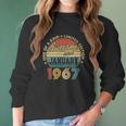 Womens January 1967 Vintage 55 Years Old Retro 55Th Birthday Gift V-Neck Women Long Sleeve Tshirt