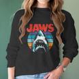 Jaws Retro Colors Shark Rainbow Women Long Sleeve Tshirt