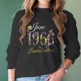 Womens June 1966 - 55 Years Old Sunflowers Floral 55Th Birthday Gift V-Neck Women Long Sleeve Tshirt