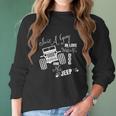 Just A Guy In Love With His Dog And His Jeep Men Women T-Shirt Graphic Print Casual Unisex Tee Women Long Sleeve Tshirt