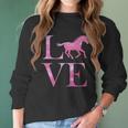 Love Horses Pink Logo Women Long Sleeve Tshirt