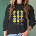 I Love Math Emoji Emoticons Teacher Mathletes Graphic Women Long Sleeve Tshirt