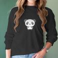 Lucky Number 8 Panda Bear Word Cloud Women Long Sleeve Tshirt