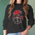 Magic Mushrooms Peace Sign Women Long Sleeve Tshirt