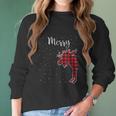 Merry Christmas Red Plaid Buffalo Moose Couples Matching Women Long Sleeve Tshirt